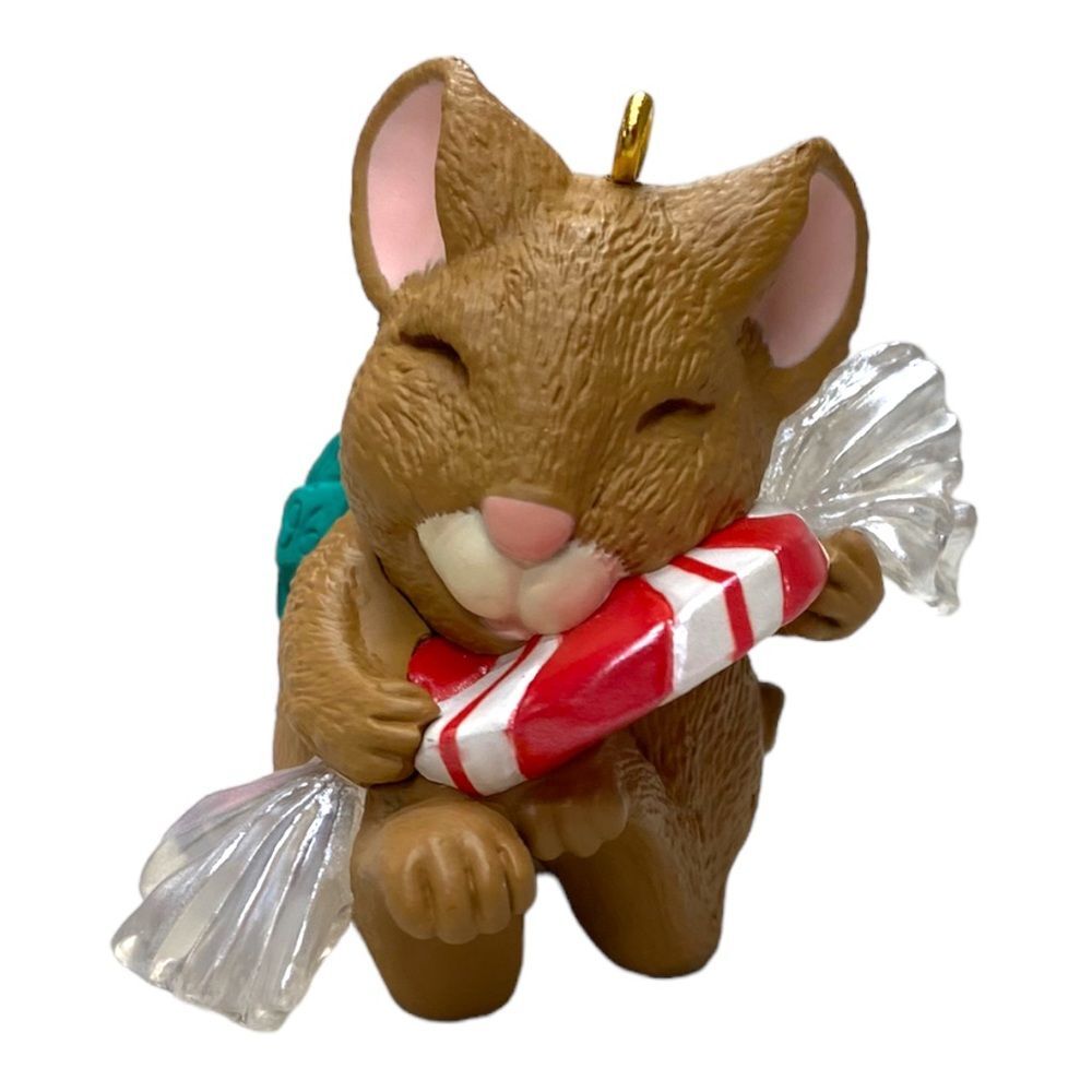 Hallmark Keepsake Vintage 1996 Peppermint Surprise Mouse Christmas Ornament